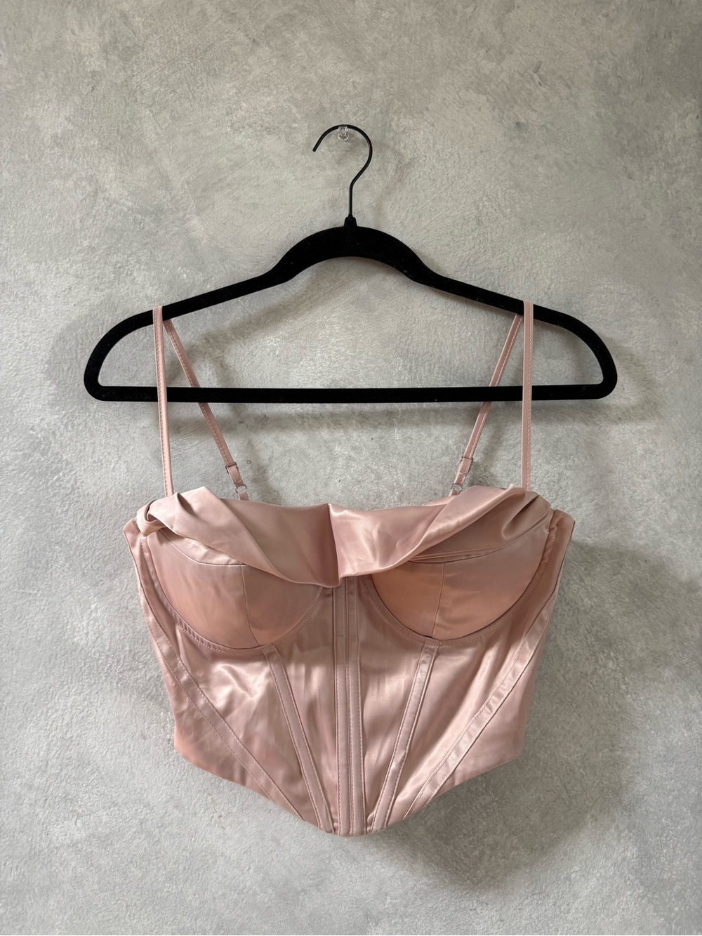 Satin Bustier Corset Top - Blush Pink